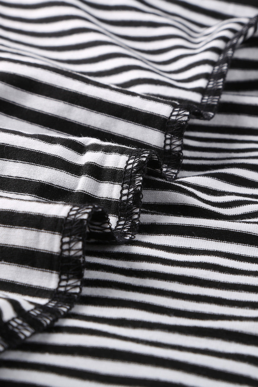 Black Pinstripe Patch Pocket Top