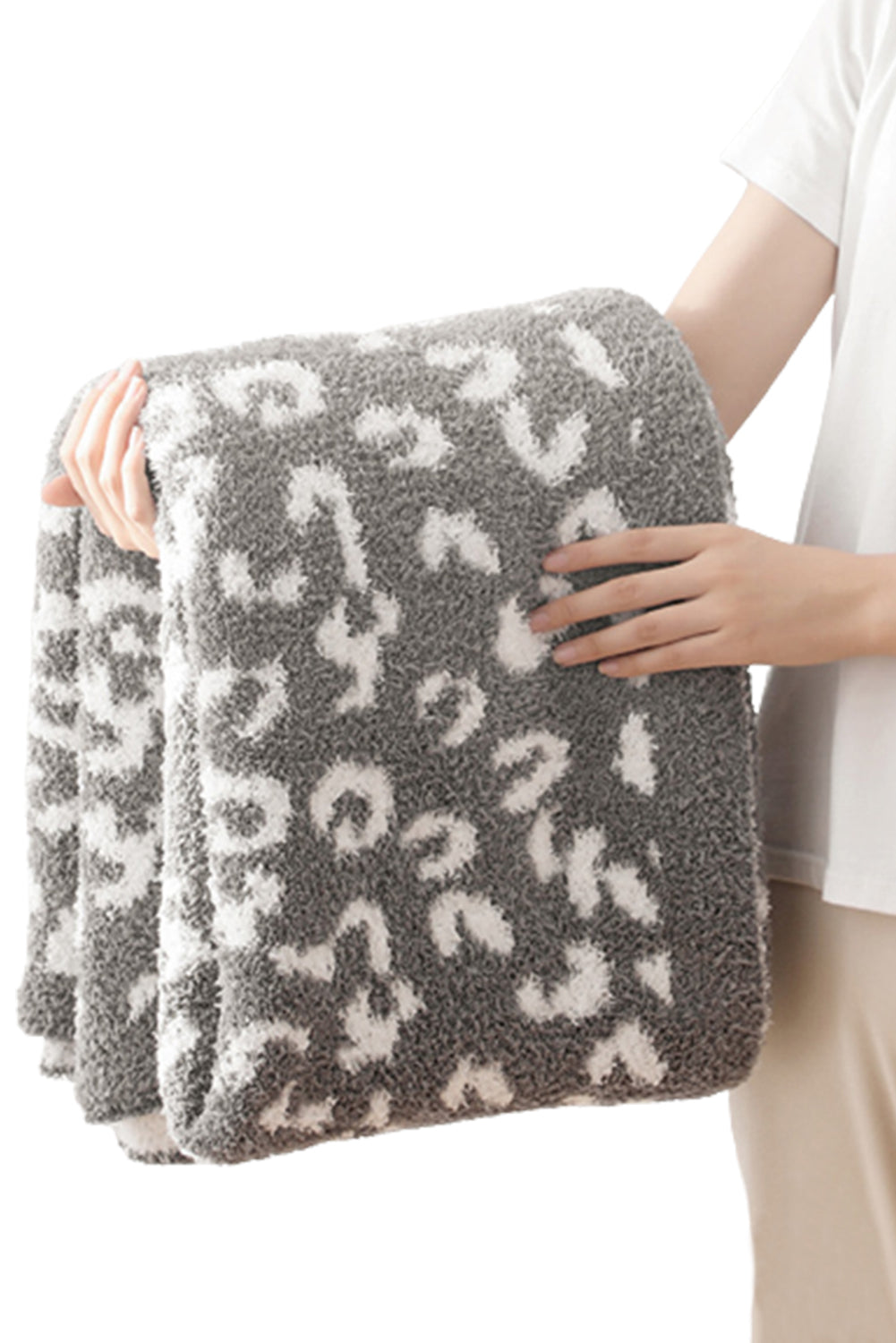 Leopard Grain Knitting Blanket 127*152CM