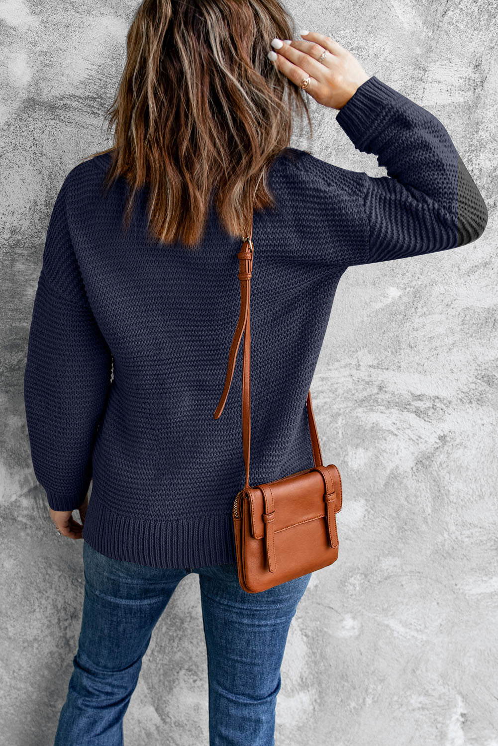 Navy Cozy Long Sleeves Turtleneck Sweater