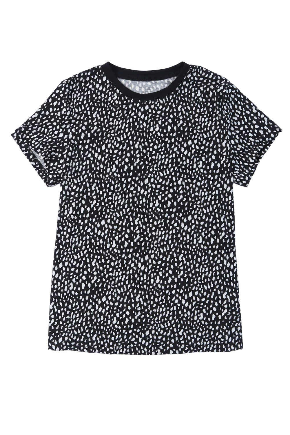 Cheetah Print O-neck Short Sleeve T Shirt