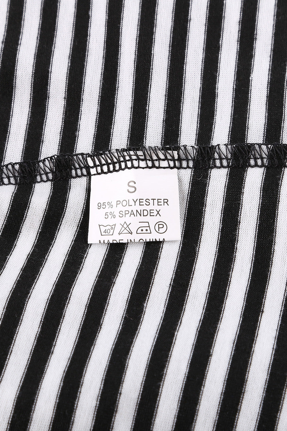 Black Pinstripe Patch Pocket Top