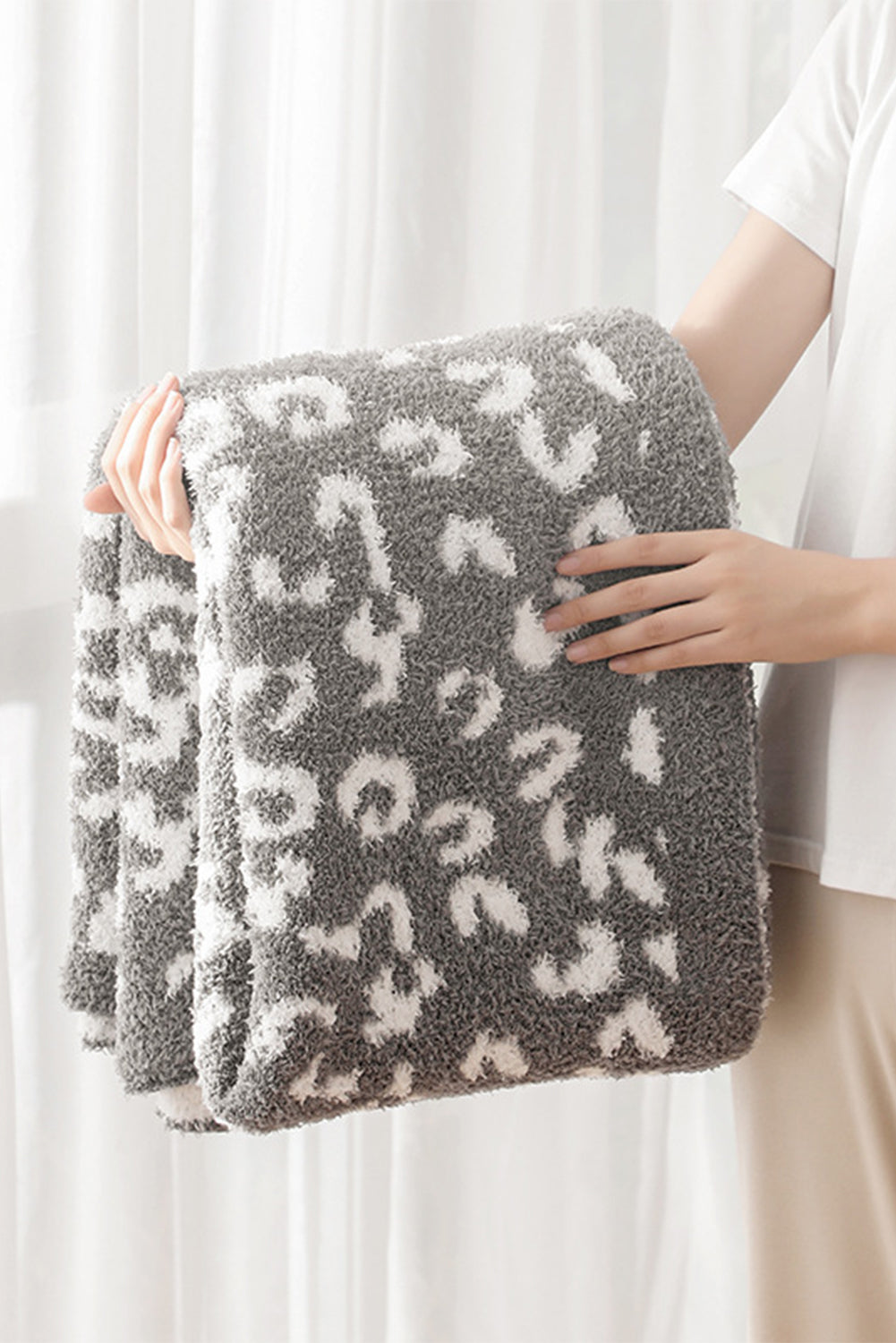 Leopard Grain Knitting Blanket 127*152CM