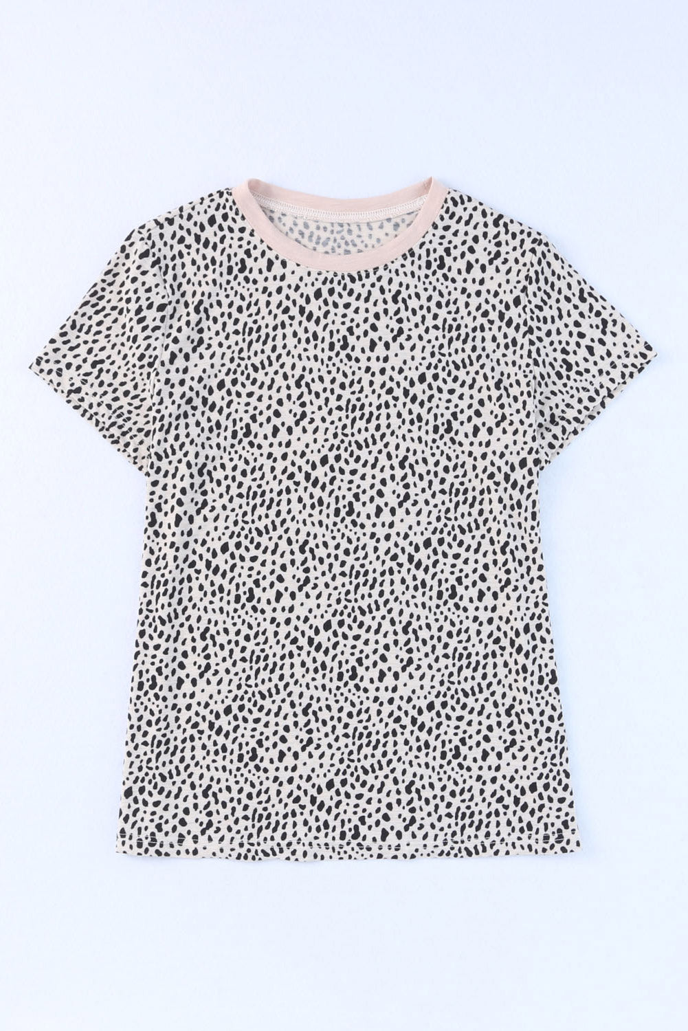 Cheetah Print O-neck Short Sleeve T Shirt