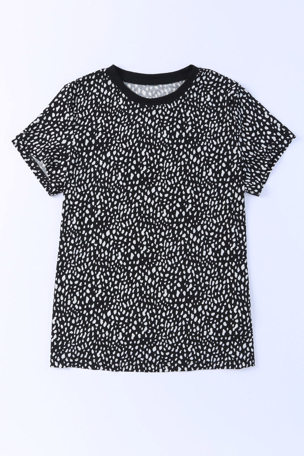 Cheetah Print O-neck Short Sleeve T Shirt