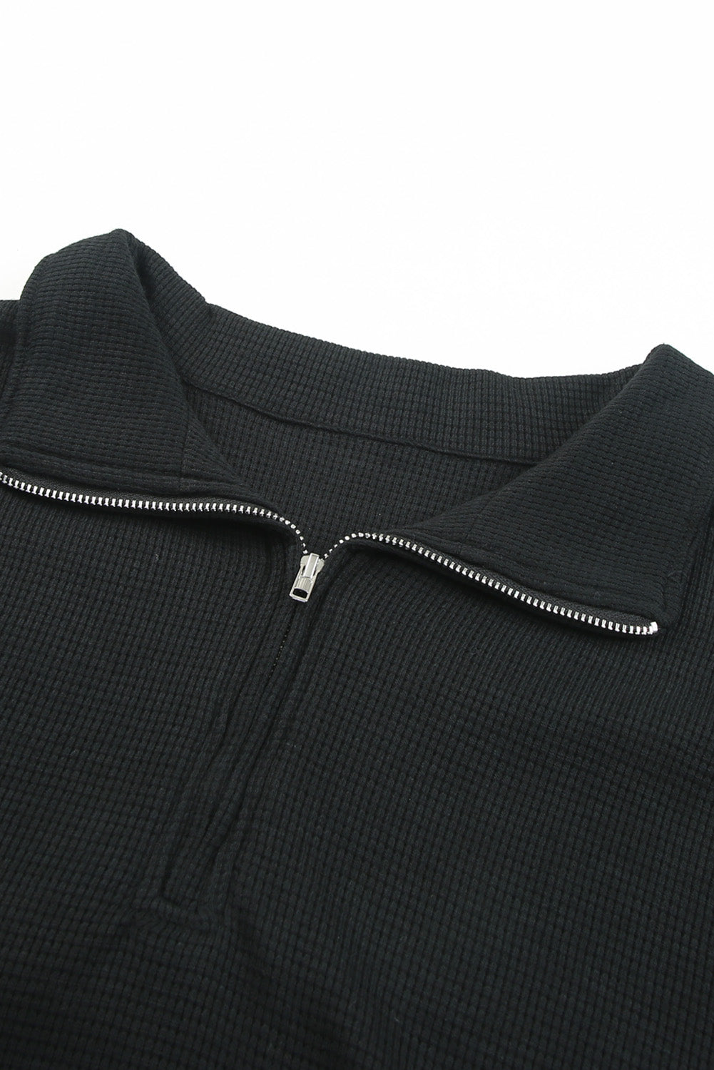 Gray Ribbed Zipper Sweatshirt and High Waist Shorts Set