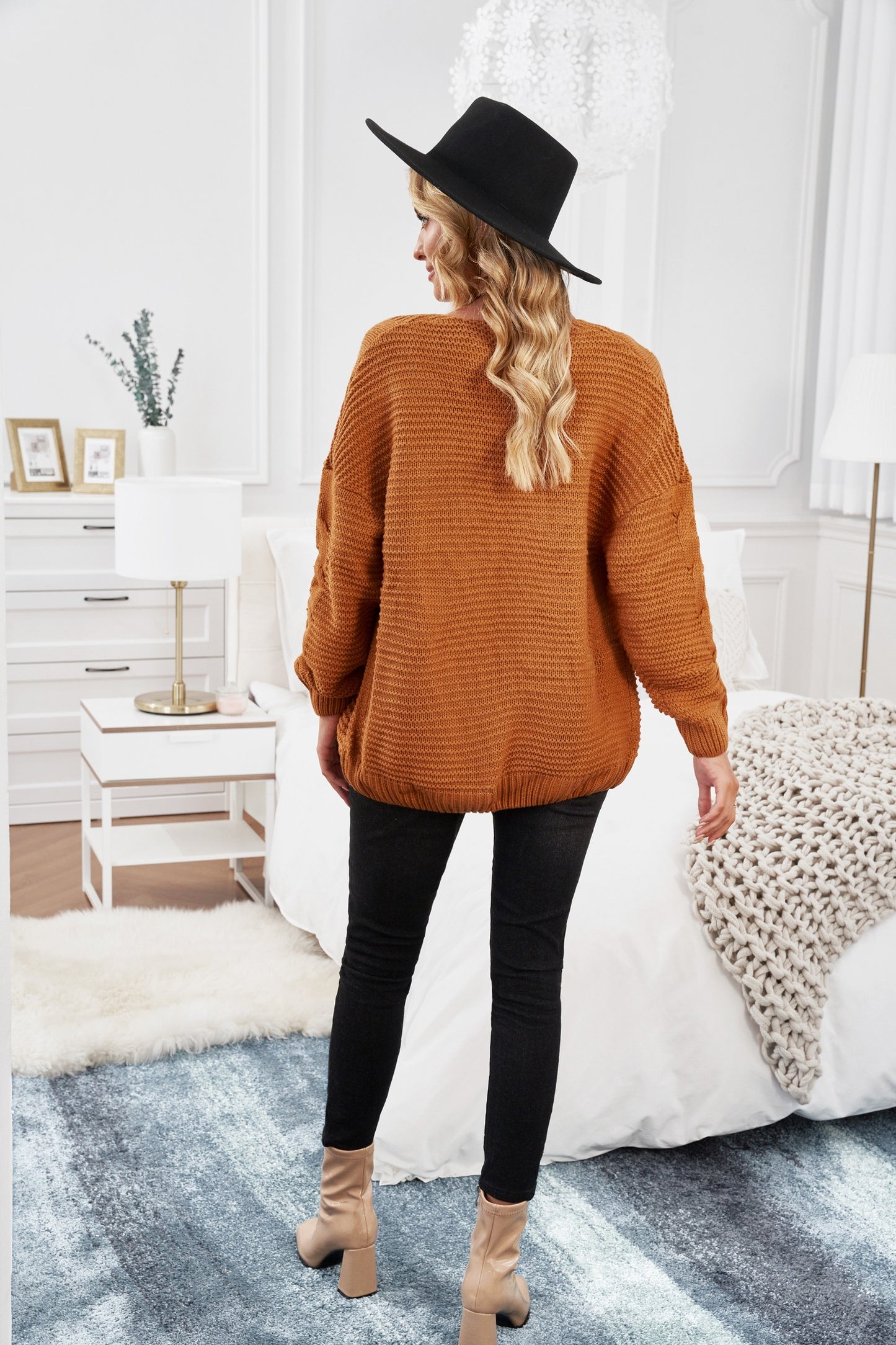 Khaki Chunky Wide Long Sleeve Knit Cardigan