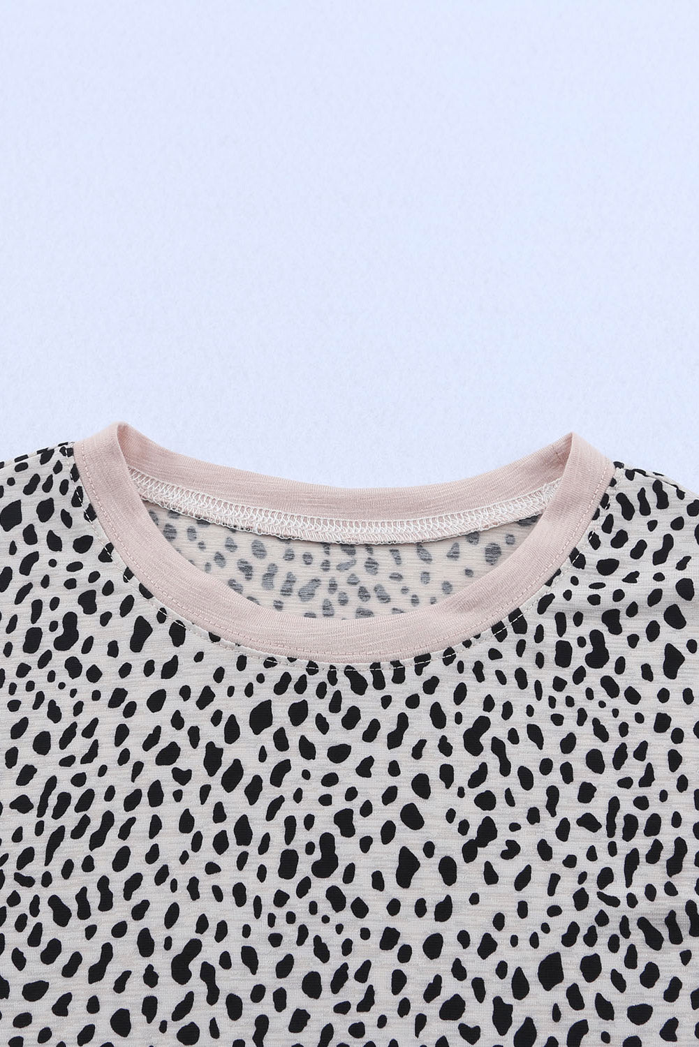 Cheetah Print O-neck Short Sleeve T Shirt