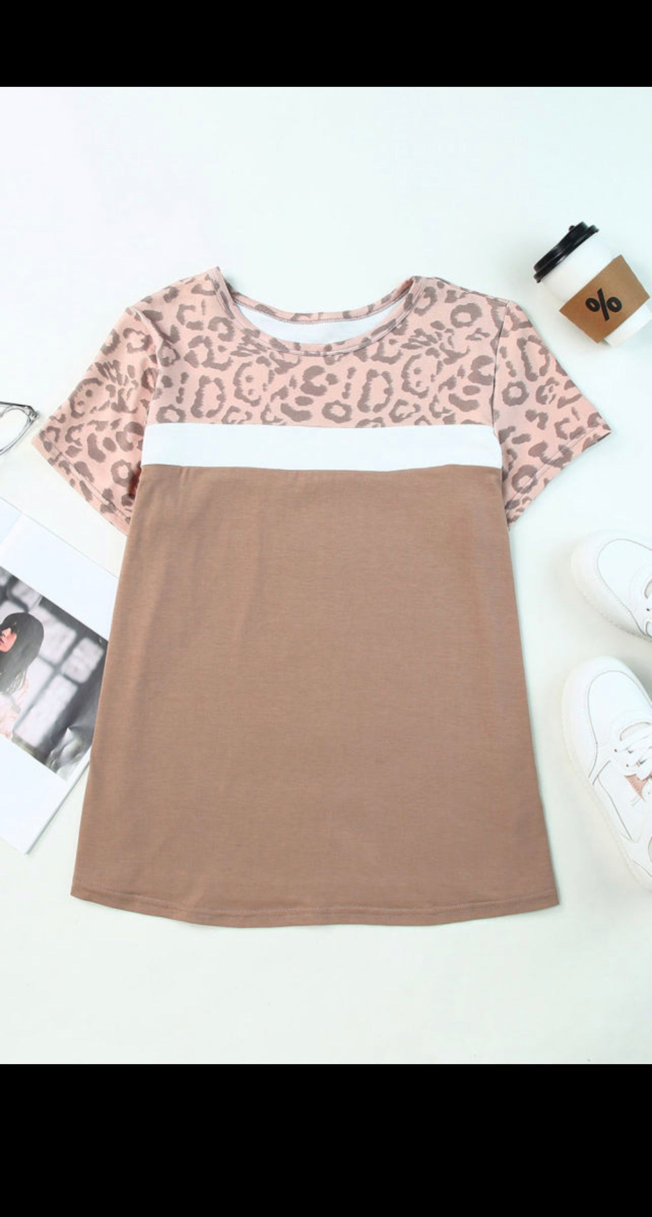 Khaki Leopard Plus Size Top