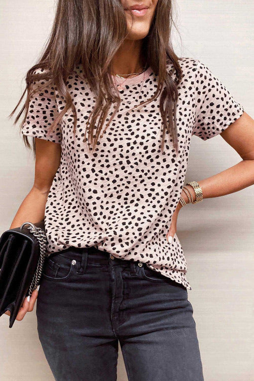 Peach Cheetah Print Tee